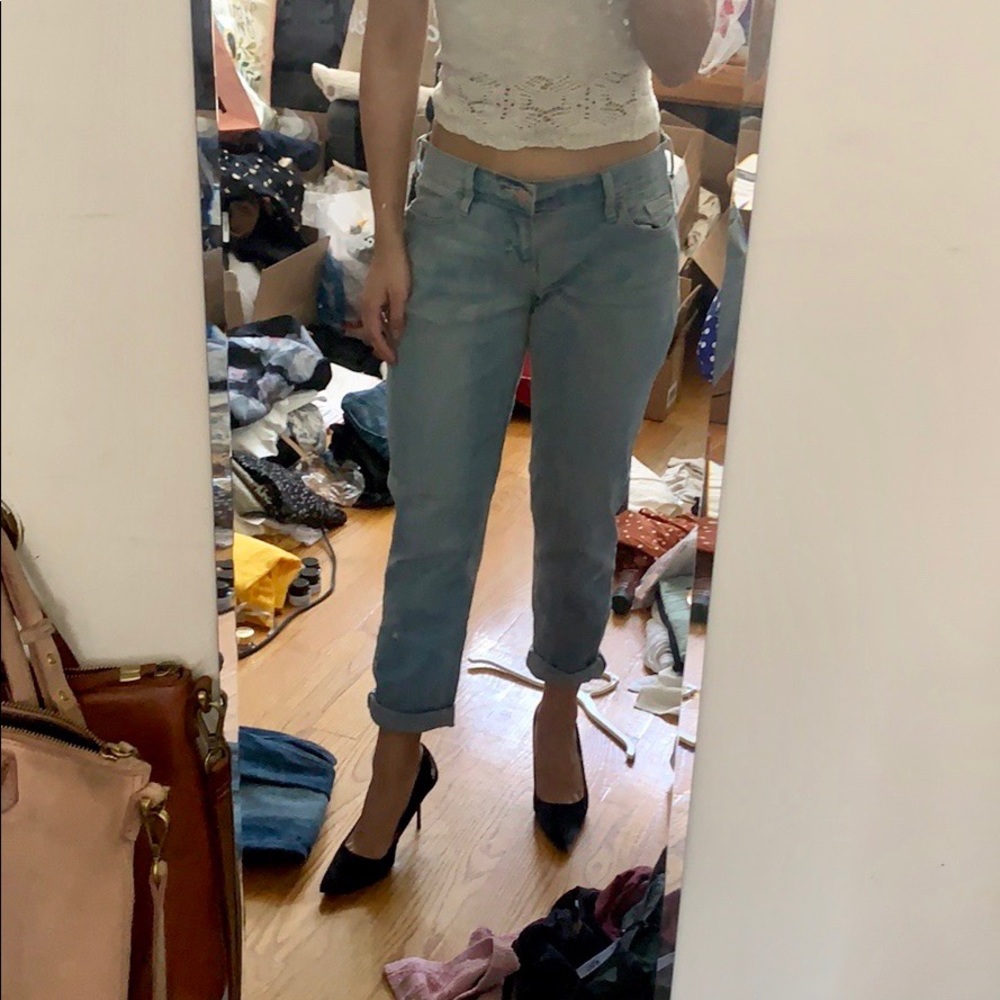 Old navy boyfriend skinny low rise jeans size 2
